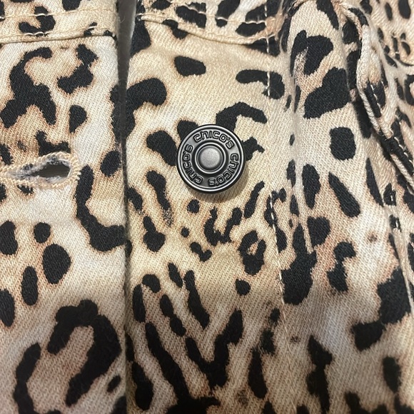 Chicos cheetah jean jacket! - Picture 3 of 3